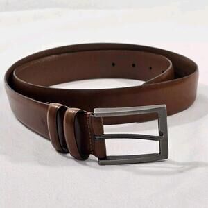 Joseph Abboud Brown Leather Belt Mens Size 36 Handcrafted In Italy 13003-262